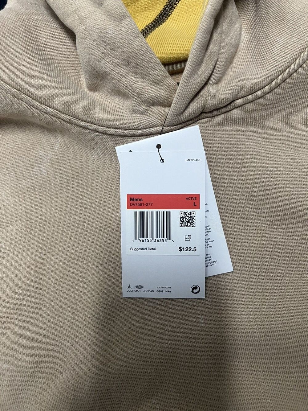Nike Jordan Flight Heritage Hoodie Desert/Gold DV7561-277 Men Pullover Sz L NWT - Picture 3 of 10